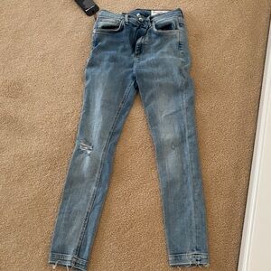rag & bone Blue Ankle Cropped Jeans